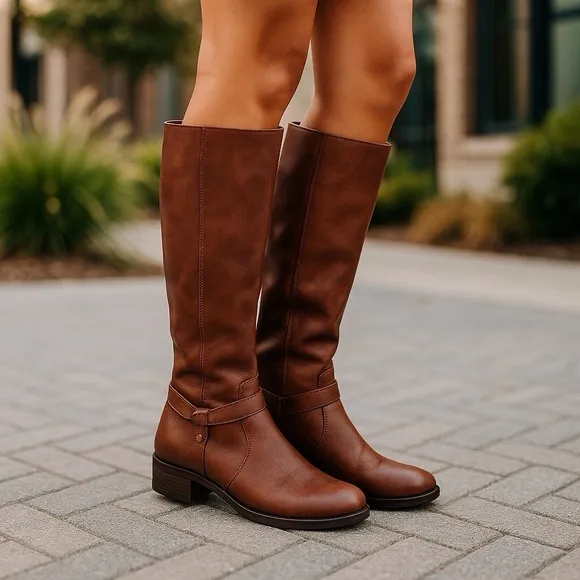 Frye &amp; Company Womens Size 11 GIBSON REDWOOD flat heel riding boots Side Zip