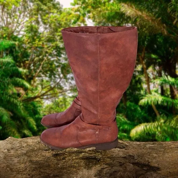 Frye &amp; Company Womens Size 11 GIBSON REDWOOD flat heel riding boots Side Zip