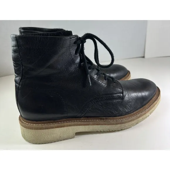 Frye Black Leather Lace Up Boots 3480721 Men’s Shoes Size 9.5 D