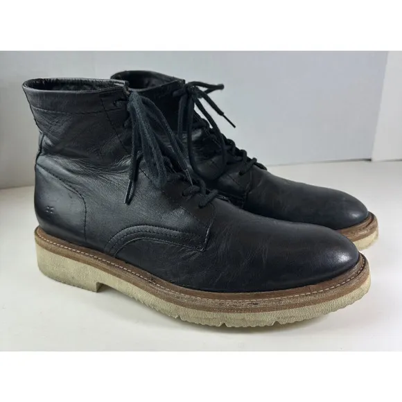 Frye Black Leather Lace Up Boots 3480721 Men’s Shoes Size 9.5 D