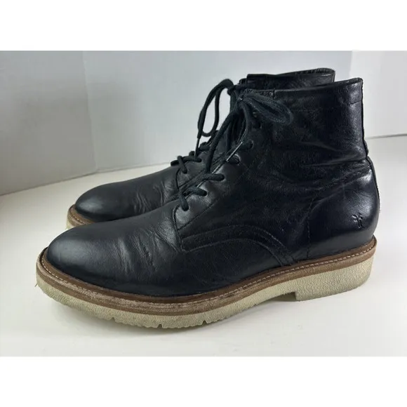 Frye Black Leather Lace Up Boots 3480721 Men’s Shoes Size 9.5 D