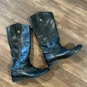 Frye Black Over the Knee Boots Timeless Leather Design