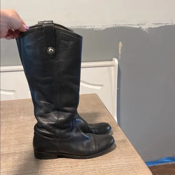 Frye Black Over the Knee Boots Timeless Leather Design