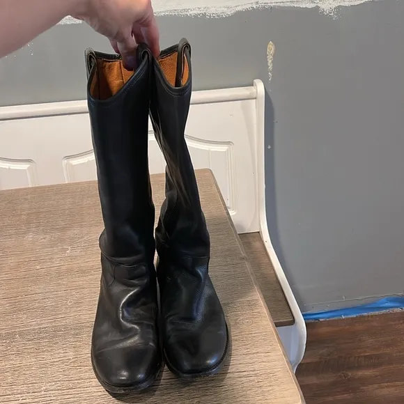 Frye Black Over the Knee Boots Timeless Leather Design