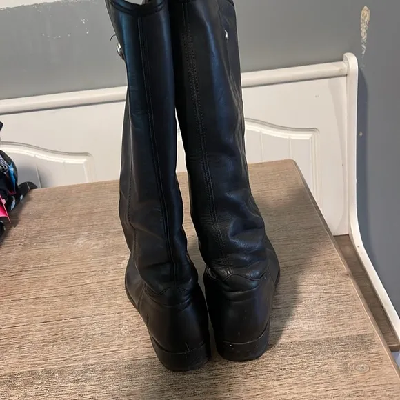 Frye Black Over the Knee Boots Timeless Leather Design