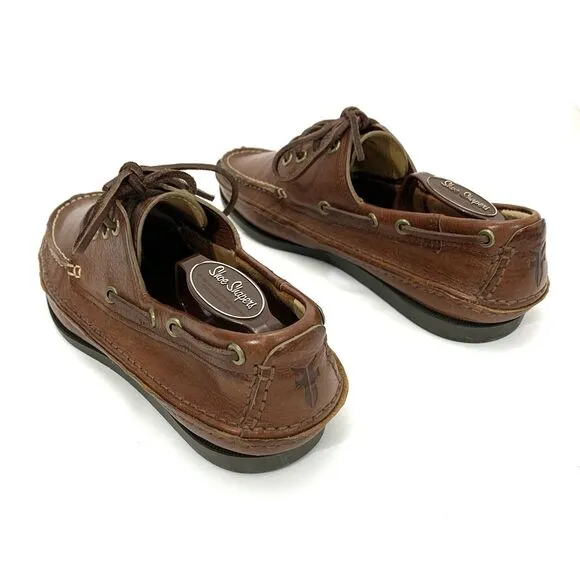 Frye Boat Shoes Leather Lace Loafers Sully Mason Camp Moc Men’s 12 - 80470