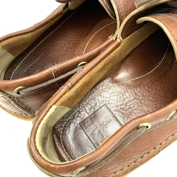 Frye Boat Shoes Leather Lace Loafers Sully Mason Camp Moc Men’s 12 - 80470