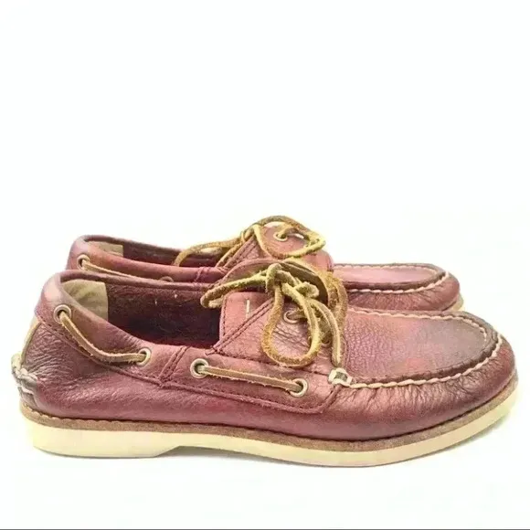 Frye boys sully boat shoes size 2 red leather