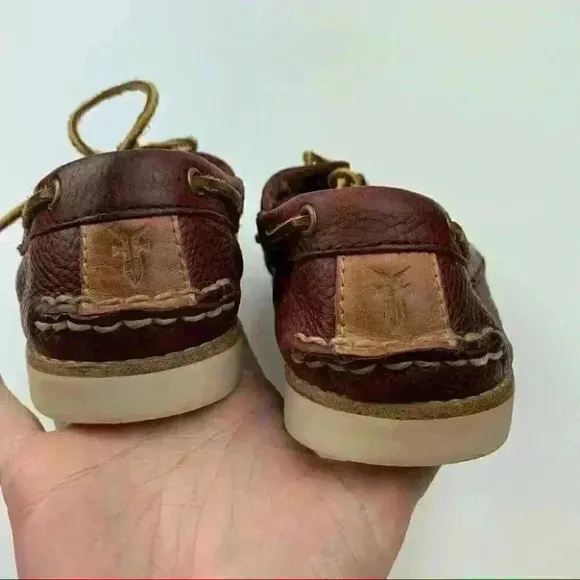 Frye boys sully boat shoes size 2 red leather