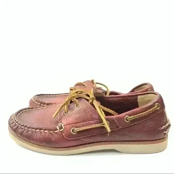 Frye boys sully boat shoes size 2 red leather