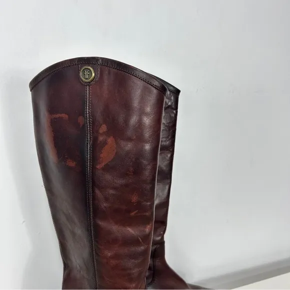 Frye Brown Knee High Riding Boots Leather Classic