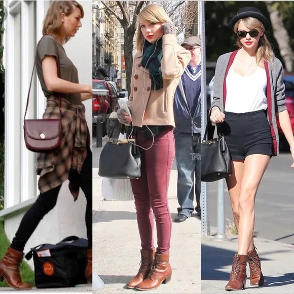 Frye Courtney Lace Up Cognac Brown Leather Heeled Combat Boots