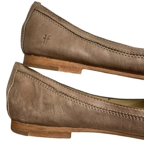 Frye gray leather flats 8