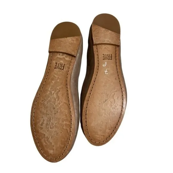 Frye gray leather flats 8