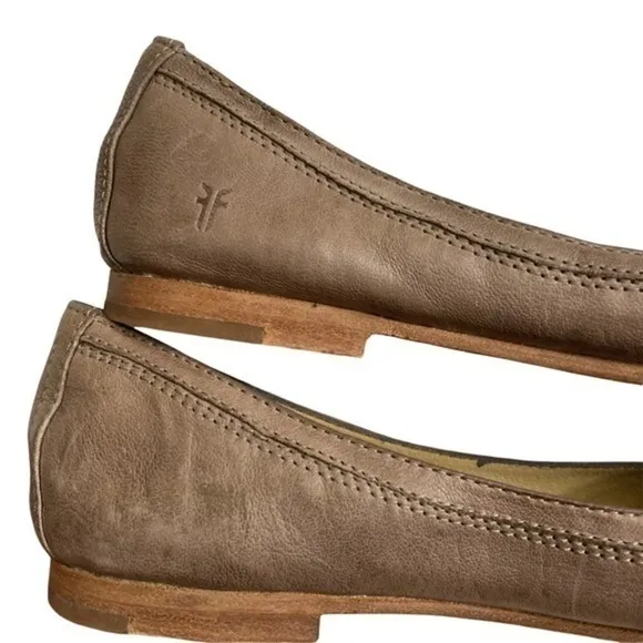 Frye gray leather flats 8