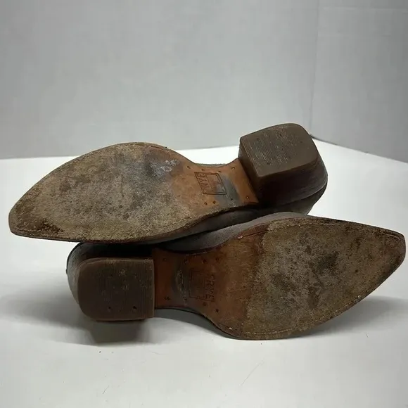 Frye Heeled Ankle Boots Suede Side Zip Mexico Brown Tan Women's 10 B