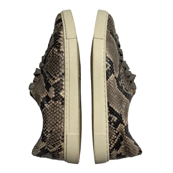 Frye Ivy Low Lace Snake 71840 Leather Lace Up Lifestyle Sneakers 8