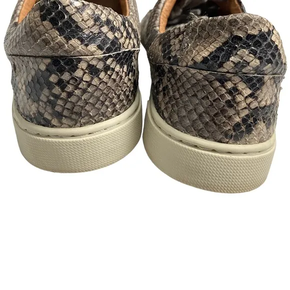 Frye Ivy Low Lace Snake 71840 Leather Lace Up Lifestyle Sneakers 8