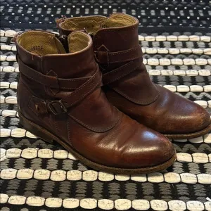 Frye Jayden Cross Brown Leather Ankle Boots #76785