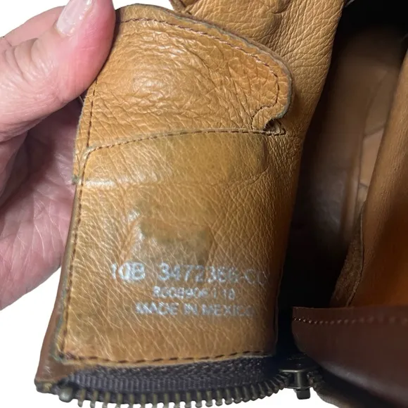 Frye Leather Ankle Boots Back Zip and Buckle Biker Boots