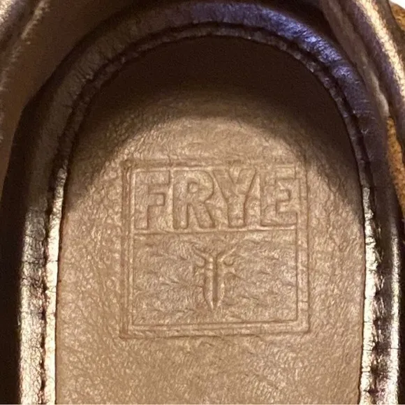 Frye Leather Boat Shoes Metallic