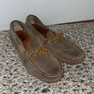 Frye Leather Suede Tie slip on moccasins style loafers with rubber sole