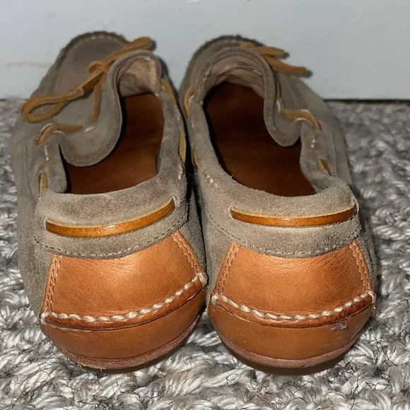 Frye Leather Suede Tie slip on moccasins style loafers with rubber sole