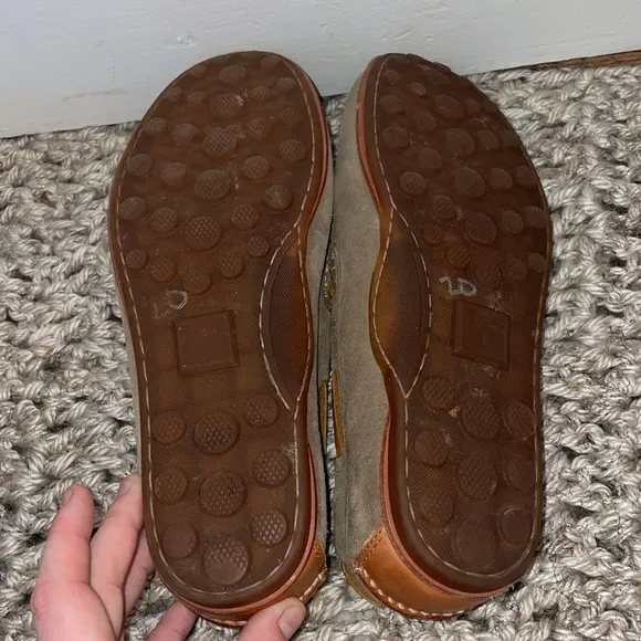 Frye Leather Suede Tie slip on moccasins style loafers with rubber sole