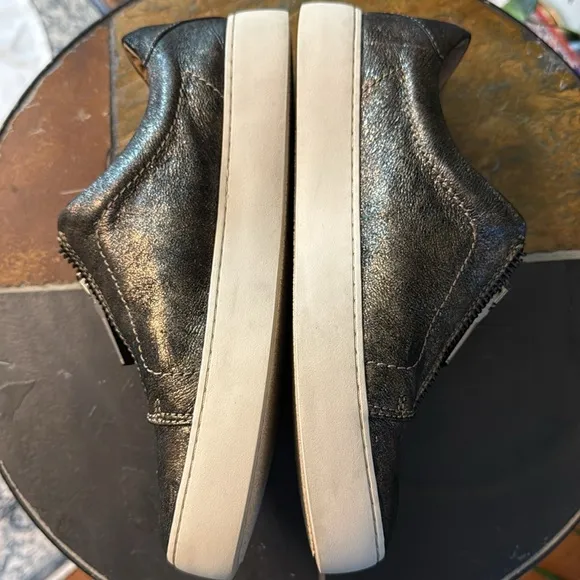 Frye Lena Metallic Leather Zip Sneakers size 8
