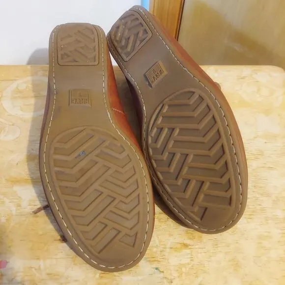 Frye Lewis Boat Men's US 10 Cognac Brown Leather Loafer Shoes EUC