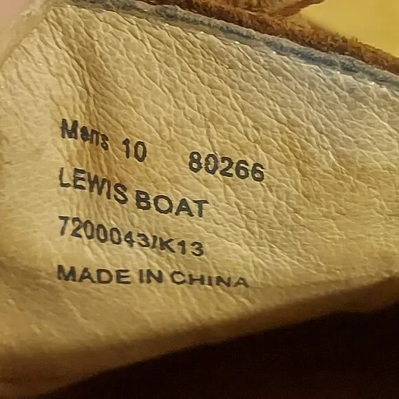 Frye Lewis Boat Men's US 10 Cognac Brown Leather Loafer Shoes EUC