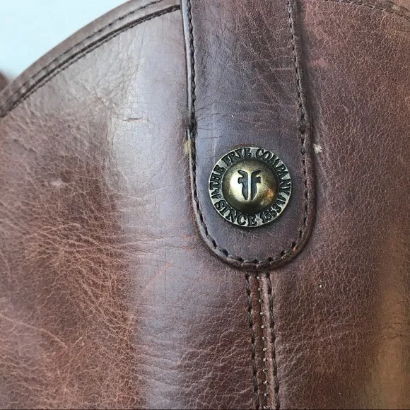 FRYE Melissa brown leather BOOTS 8 1/2  Flat