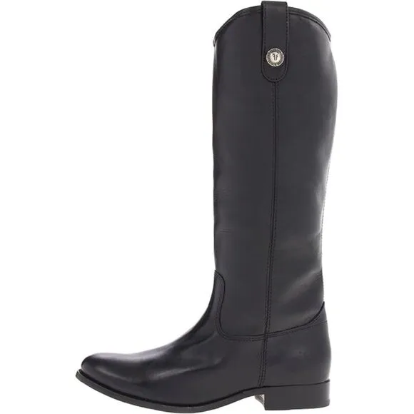 Frye Melissa leather button riding boots women 7B black