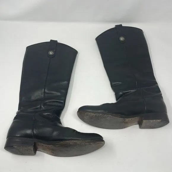 Frye Melissa leather button riding boots women 7B black