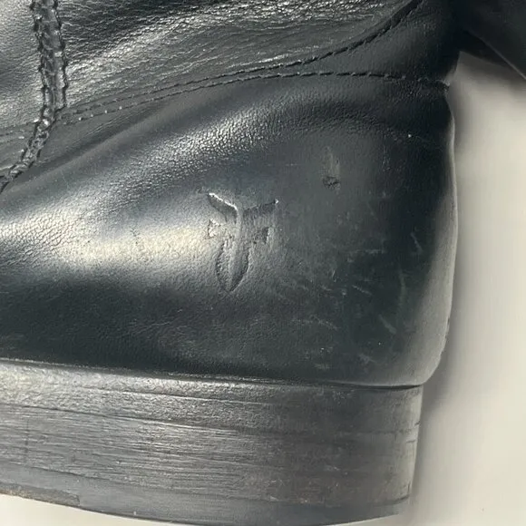 Frye Melissa leather button riding boots women 7B black