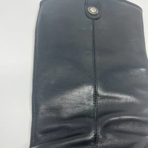 Frye Melissa leather button riding boots women 7B black