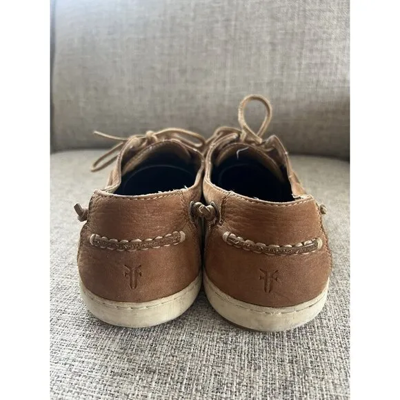 Frye Men's Boat Shoes Size 10 Brown Nubuck Leather Sully Slip On Casual Loafer