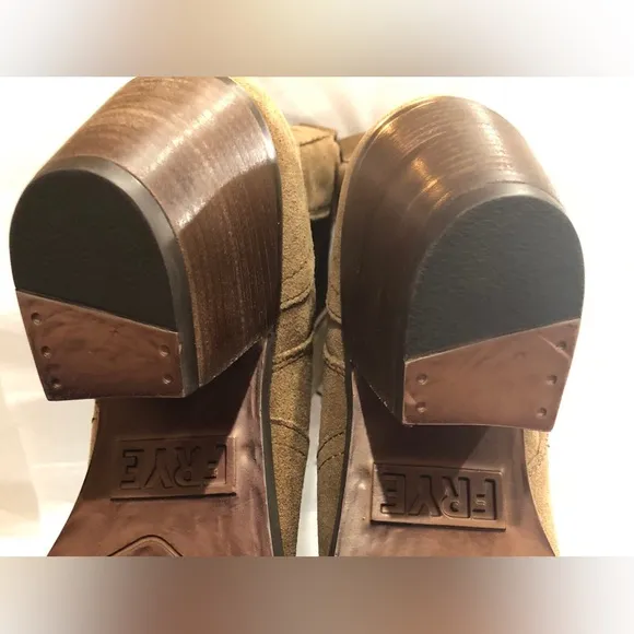 FRYE mera brown suede western style heel chelsea side gore boots size 10 new