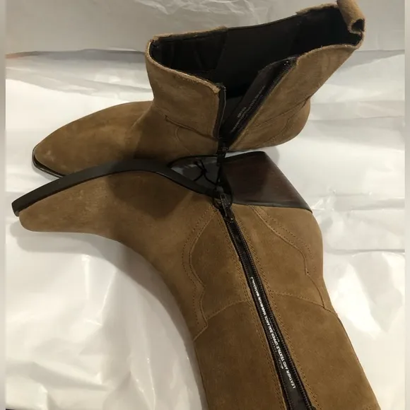 FRYE mera brown suede western style heel chelsea side gore boots size 10 new