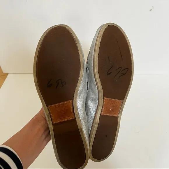FRYE Quincy Tie Boat in Metallic Silver 10
