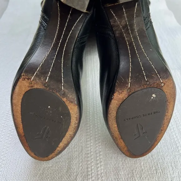 Frye Women Miranda Black Heeled Tall Boots Size 9.5