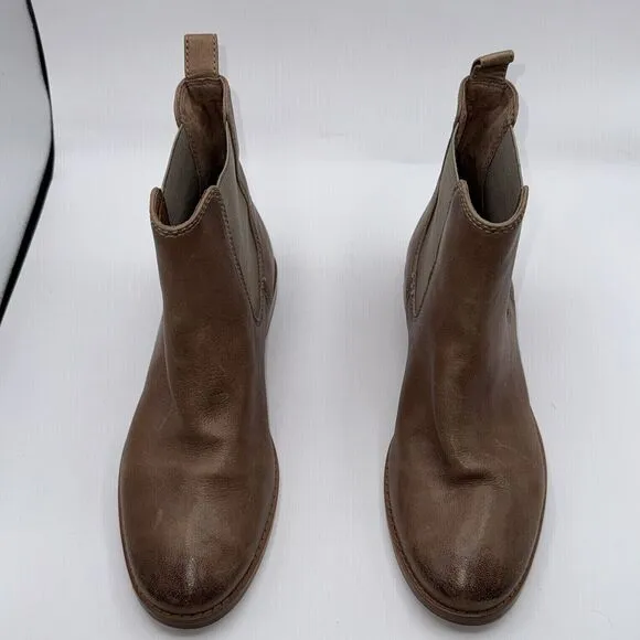 FRYE Women's Sz 7.5 ANNA CHELSEA LEATHER BOOTS / BOOTIES  Brown Western Cowgirl