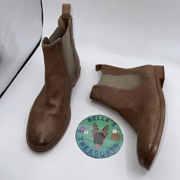 FRYE Women's Sz 7.5 ANNA CHELSEA LEATHER BOOTS / BOOTIES  Brown Western Cowgirl