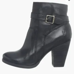 Frye Patty Black Leather Riding Heeled Boots