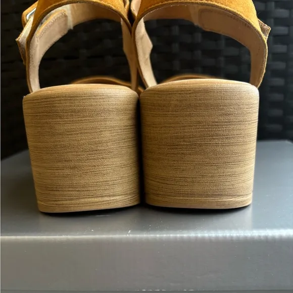 Gabor Buckle Platform Wedges in Cognac