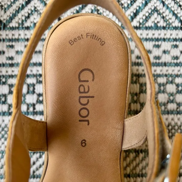 Gabor Buckle Platform Wedges in Cognac