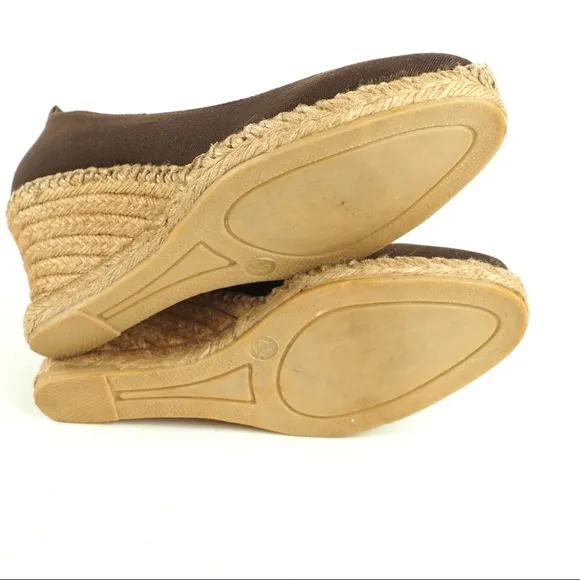 Gaimo sz 40/US 10 brown espadrille wedges