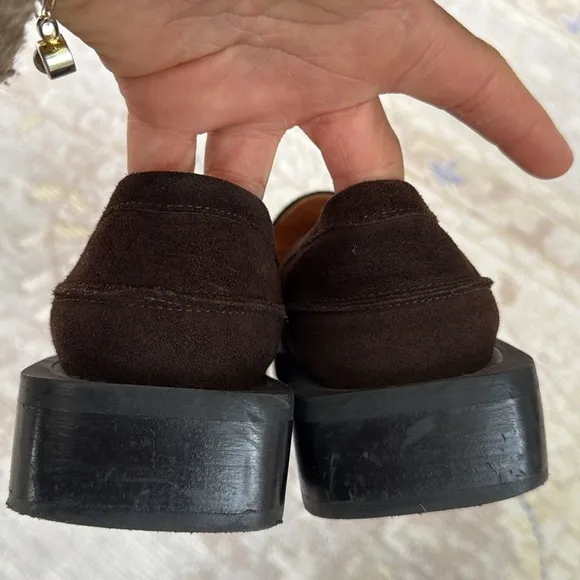 Ganni Chunky sole moccasins Brown Suede Size 38