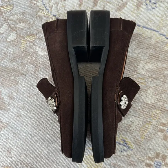 Ganni Chunky sole moccasins Brown Suede Size 38