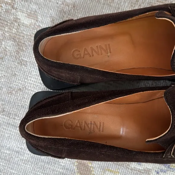 Ganni Chunky sole moccasins Brown Suede Size 38